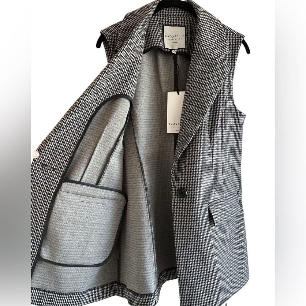 Bagatelle Black and White Houndstooth Vest - Picture 3 of 14